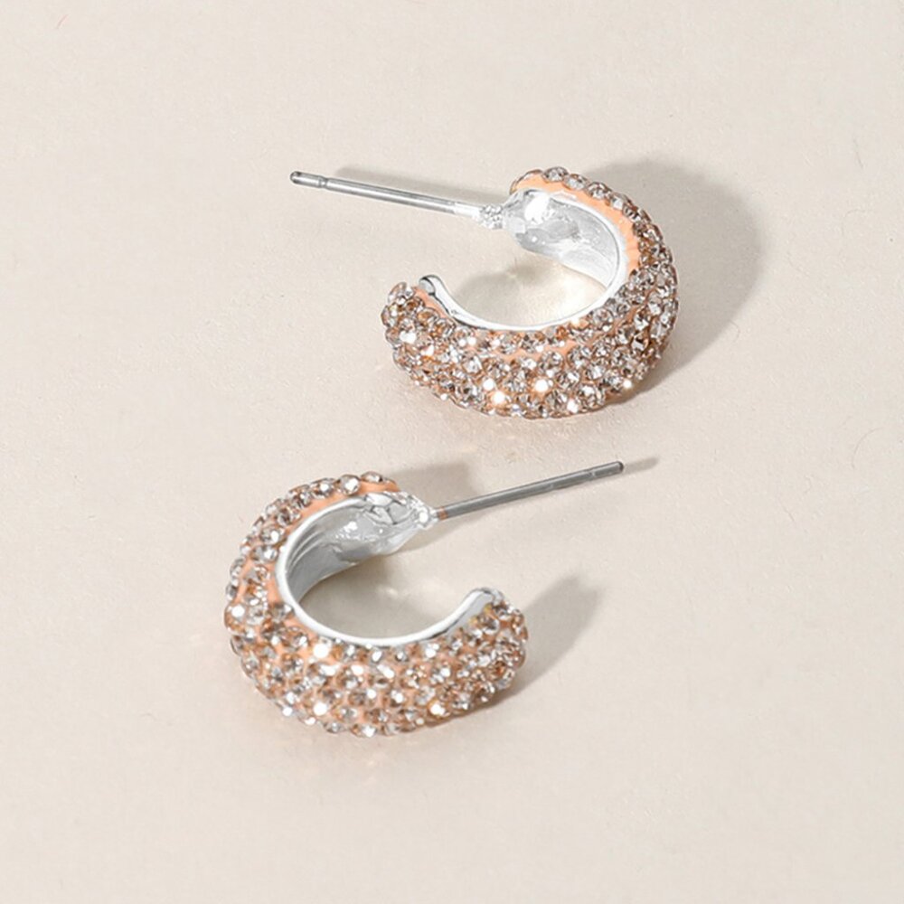 18K Gold Dipped Pave Earrings